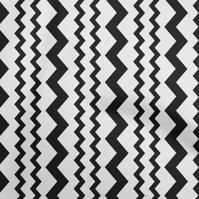 oneOone Viscose Chiffon Black Fabric Vertical Chevron Craft Projects Decor Fabric Printed By The Yard 42 Inch Wide