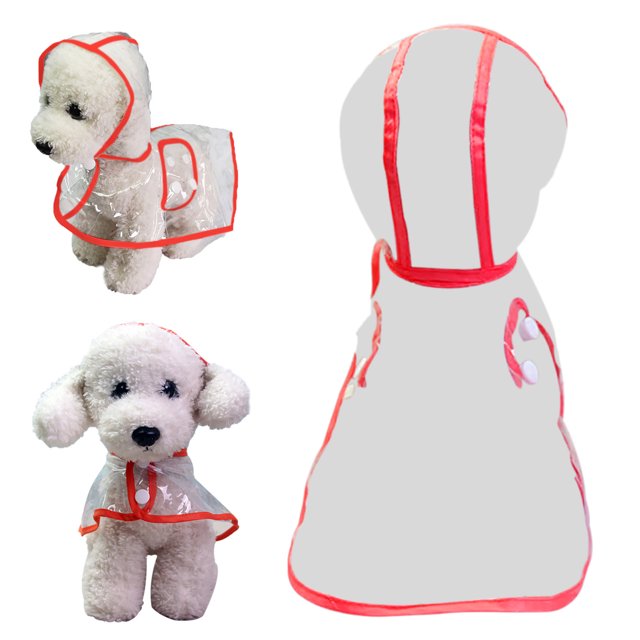 Agiferg Imperméable Transparent Bord Orange Imperméable pour Chien Printemps et Été Teddy Petit Chien