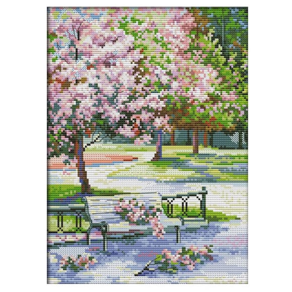 Cross Stamped Kits 14CT Printed Embroidery Cloth Needlepoint Kits Easy Patterns for Beginners 10.63 x 12.99 Inch