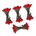 thumbnail image 2 of GUOOL 200pcs Rouge Artisanat Bricolage Artificiel à Double Tête Baies, 2 of 9
