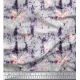 thumbnail image 1 of Soimoi Tissu Crêpe polyester Violet Imprimé Insectes & Texture Tissu au Mètre 42 Pouces de Large, 1 of 2