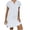 White, variant on Summer Casual T-Shirt Dresses for Women V Neck Short Sleeve Plain Cotton Linen Dress