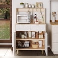 thumbnail image 3 of GloryStar Buffet Cabinet with Fluted Design, Wooden Console Table with Adjustable Shelves and 2 Drawers, Suitable for Kitchen or Living Room, 3 of 9