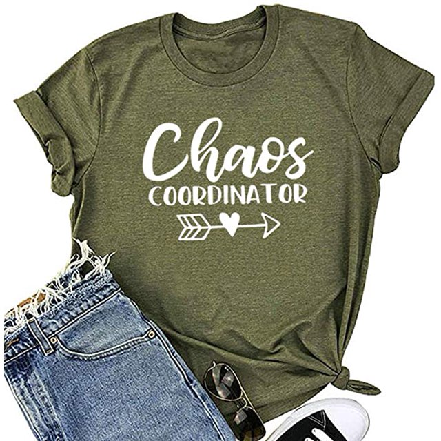 YourTops Femmes Chaos Coordinator T-Shirt (US 2TG, 1-Vert Armée)
