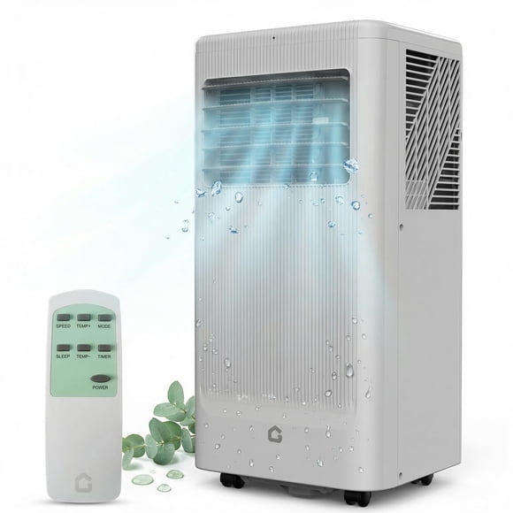 Portable Air Conditioner, 3-in-1 AC Unit with Cooling Fan & Dehumidifier, 8000 BTU Portable AC for Guest Rooms & Indoor Spaces Up to 450 Sq ft, Quiet 50 DB Operation with Remote Control & 24H Timer