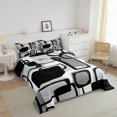 thumbnail image 3 of Erosebridal Abstract Sqare Bedding King Comforter Set,Geometric Rectangle Bedding Sets King with Comforter,Stripes Room Decorative,Reversible,Lightweight,3-Piece, 3 of 8