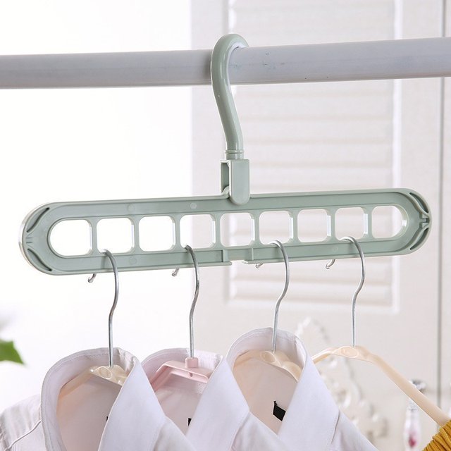 Cagogo Organisateur de Cintres à 9 Trous, Organisateur de Garde-Robe Multifonction Gain de Place pour Rangement de Garde-Robe, Cintre Magique Pliable pour Voyage et Usage à la Maison, Cintre à Vêtements en Plastique Durable pour Vêtements