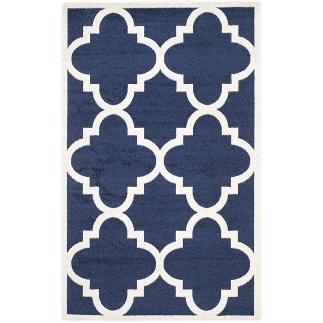 Safavieh Amherst Tapis Intérieur Extérieur Bleu Marine - 8 Pieds x 10 Pieds