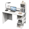 thumbnail image 1 of Gymax 48'' Modern Computer Desk Home Office Workstation w/ Hutch & Storage Shelves White, 1 of 10