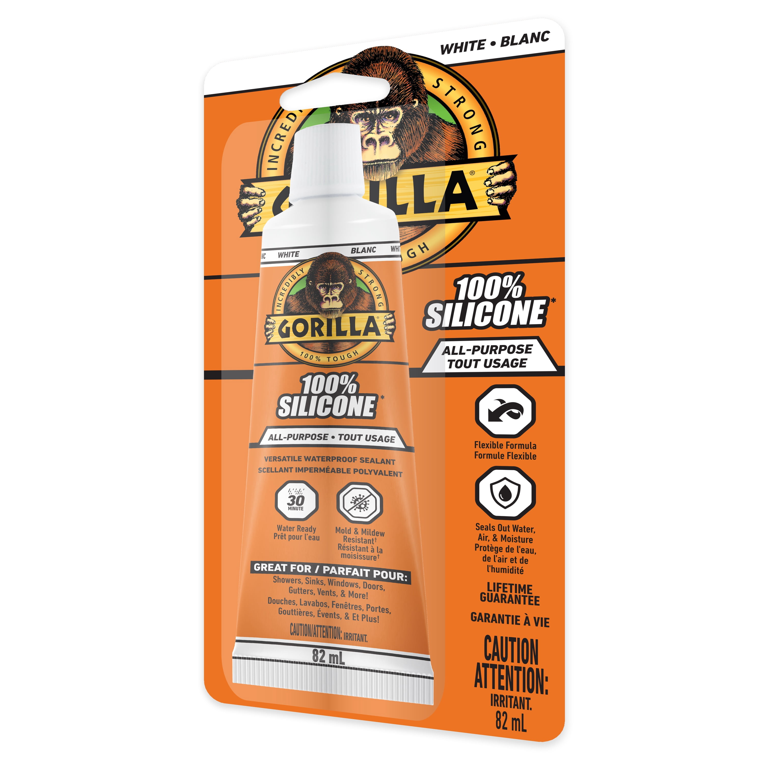 Gorilla Scellant 100 % silicone 82 ml, blanc