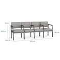 thumbnail image 3 of Lenox Steel Reception Waiting 4-Seat Chair / Silver Steel / Dark Gray / Black, 3 of 5