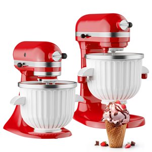 Pièce jointe de l'usine de crème glacée pour KitchenAid Mélangeur de support 2 Quart Ice Cream Bowl, convient pour KitchenAid 4.5 Qt & Modèles plus grands - Crème glacée maison, Gelato & Sorbet, Cre de glace