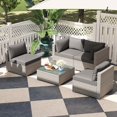 thumbnail image 4 of Costway 10 PCS Outdoor Patio Sectional Sofa Couch PE Rattan Conversation Set Gray, 4 of 10