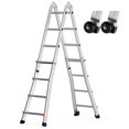 thumbnail image 1 of KFFKFF Telescoping Ladder A Frame, 13 FT Compact Aluminum Extension Ladder, Multi-Function Portable Collapsible RV Ladder, Telescopic Ladder for Homework Stairs Indoor Outdoor Roof, 330lb Load, 1 of 9