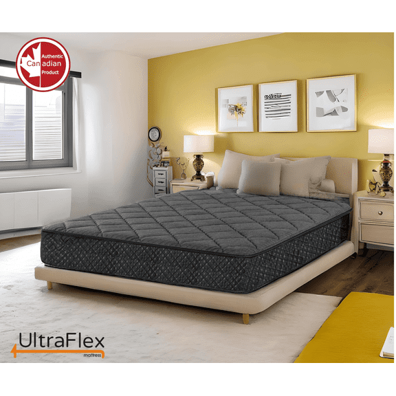 UltraFlex SleepScape Luxe 11" Queen Medium Firm Pocket Coil Hybrid Mattress, Orthopedic, Quilted Top, Breathable CertiPUR-US Foam, Made in Canada