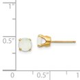 thumbnail image 3 of 14k Yellow Gold 5mm Opal Stud Earrings October Birthstone Gemstone, 3 of 7