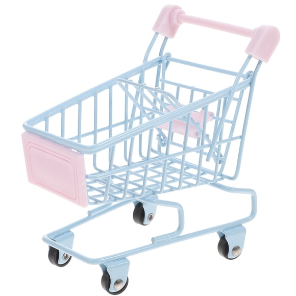 Miniature Shopping Cart Small Trolley Toy Desktop Storage Organizer Photo Prop
