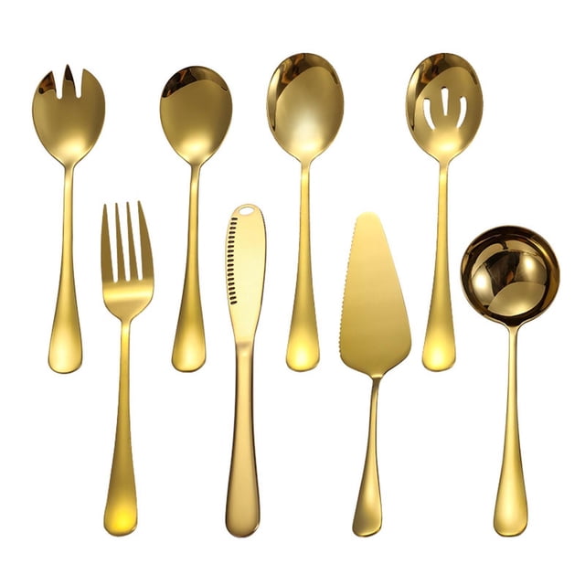 Stainless Steel Tableware Shared Set Fork Spoon Butter Cake Shovel Service Spoon Fork Soup Leakage