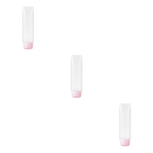 maskred Travel Bottle Portable Cosmetic Container Refillable Pocket Squeezable Dispenser Tube Household Personal Care 50ML Pink 3Set