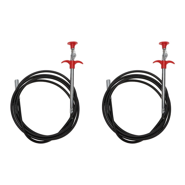 KAKOWELY 2Pcs Drain Remover Cleaning Tool Multifunction Drain Bendable Pipe Dredging Tool,98.43"X0.39"X0.39"