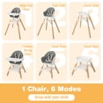 thumbnail image 4 of Costway 6-in-1 Convertible Wooden Baby Highchair Infant Feeding Chair with Removable Tray, 4 of 9