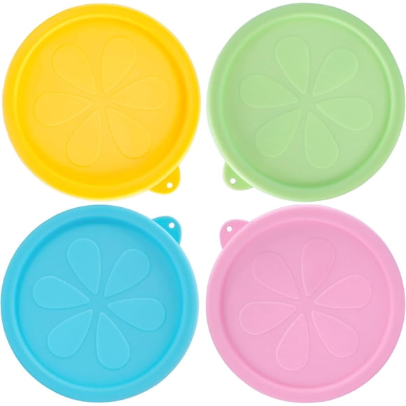 4 Cup Silicone Replacement Lids for Pyrex 7201-PC, 4Pcs Round Seal Storage Cover Safe for Glass Bowls, for Microwave, Dishwasher and Freezer, Leak-proof, 4 Colors for Easy Differentiation