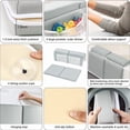 thumbnail image 3 of FTCBJJA Baby Bath Kneeler and Elbow Rest Pad Set, Built-In 4 Toys Organizer Pockets, 1.5" Thick Painless Non-Slip Bath Kneeling Mat for bathing baby or pet (Light Gray), 3 of 7