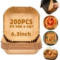 thumbnail image 1 of InnotechSc Air Fryer Liners Disposable, 200Pcs Parchment Paper, 6.3inch Disposable Air Fryer Paper Liners for 3 to  5QT, Non-Stick Air Fryer Liners Square Free of Bleach, 1 of 6