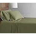 thumbnail image 3 of Brooklyn Loom Solid Cotton Percale Olive Green Full Sheet Set, 3 of 4