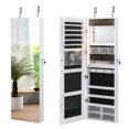 thumbnail image 4 of Gymax Wall Mounted Jewelry Cabinet with Full-Length Mirror and 3-Color LED Lights, White, 4 of 10