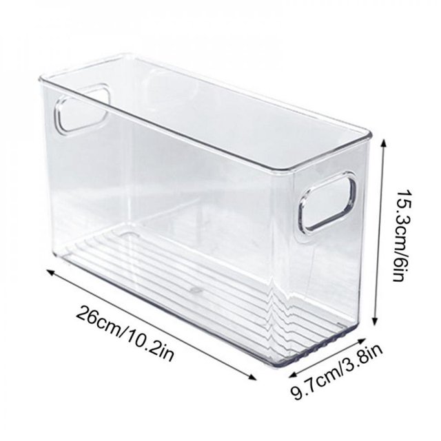 Stackable Plastic Food Storage Bins - Refrigerator Organizer With Handles For Pantry Fridge Freezer Kitchen Countertops Cabinets - Clear Can Organizer