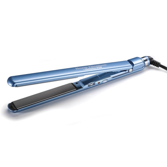 BabylissPRO Nano Titanium Ultra Thin Professional Flat Iron, 1 inch Plates, Blue, 1 Pk