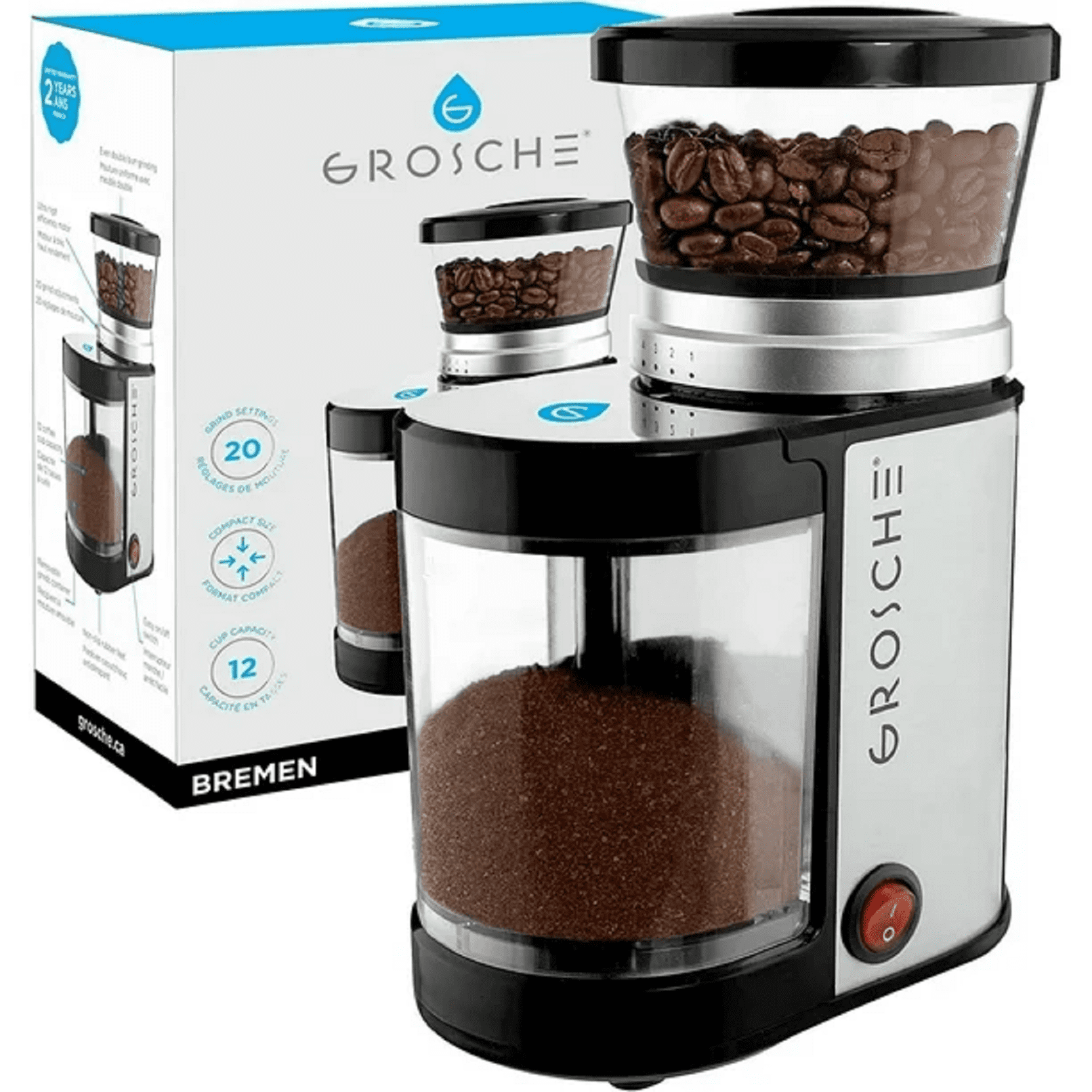 Refurbished GROSCHE GR 458 BREMEN BURR Coffee Compact Grinder