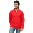 thumbnail image 1 of Atasi Kurta Court Pêche à Col Officier pour Homme en Coton Tunique Décontractée - Petit, 1 of 7