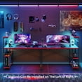 thumbnail image 3 of Bestier 52 inch Gaming Computer Desk with LED Lights & Shelves Reversible Corner Desk for Adults, 3 of 7