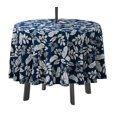 thumbnail image 1 of Vargottam Indoor/OutdoorRoundTablecloth 58 InchTablecloth With Umbrella Hole & Zip, Waterproof TableCloth, TableCovers For Backyard Table -Royal Blue, 1 of 7