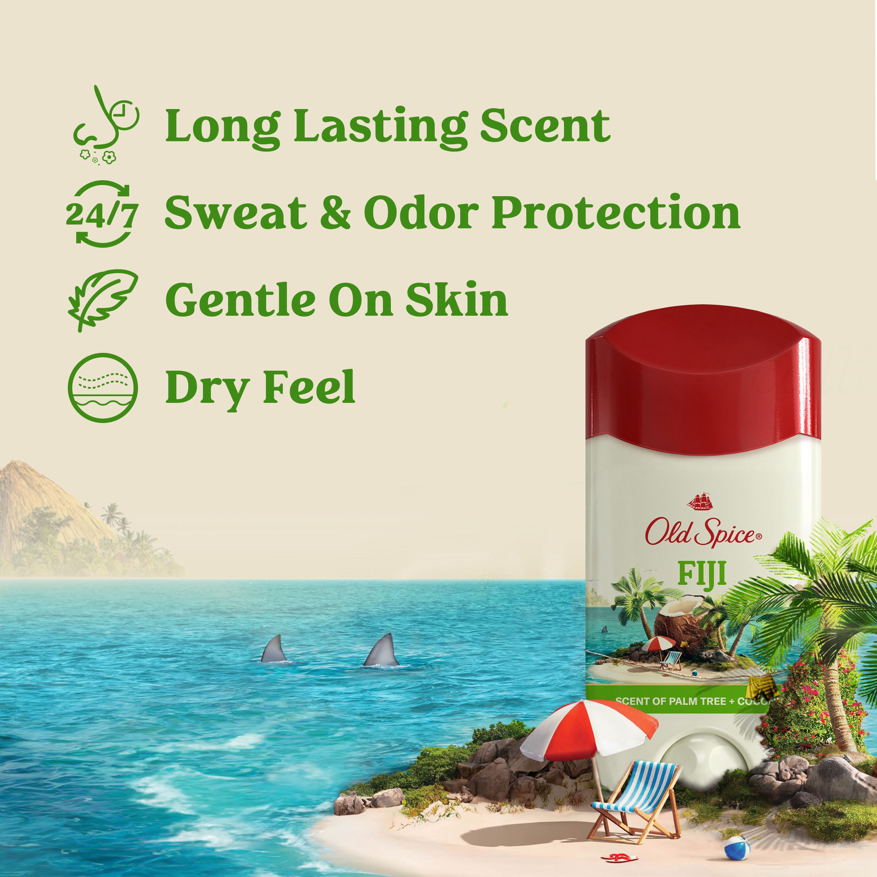 Antisudorifique et Désodorisant Old Spice pour Hommes, Fiji avec Palmier, Protection Contre la Transpiration 24/7, 73 g