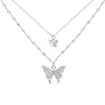 thumbnail image 1 of Collier Zircon Papillon Double en Argent 925 Mode Clavicule Bijoux pour Femmes Cadeaux, 1 of 9
