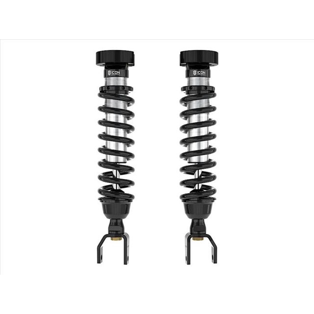 Icon Vehicle Dynamics Coil Over Shock Absorber 211010 Non Adjustable Valving; 2 To 3 Inch Lift; Pigtail Spring; Black/Silver; Without Remote Reservoir; Set Of 2