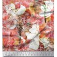 thumbnail image 1 of Soimoi Modal Satin Fabric Snowflake & Tree Watercolor Print Fabric by the Yard 42 Inch Wide, 1 of 3