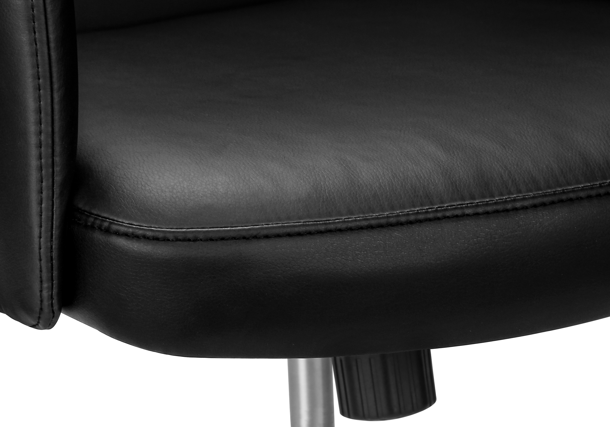 Monarch Specialties - Chaise De Bureau, Hauteur Réglable, Ergonomique, Pivotant, Accoudoir, Travail, Aspect Cuir Noir, Métal Chromé, Contemporain, Moderne