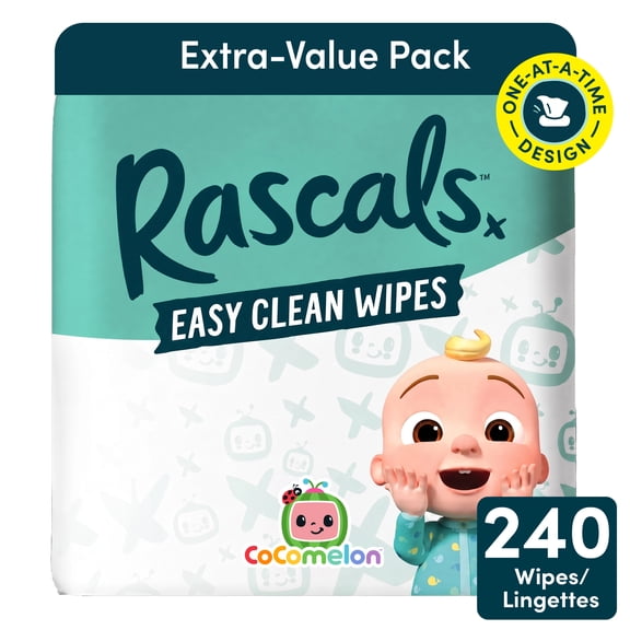 Rascals Easy Clean Baby Wipes, Multipack, 240 Count