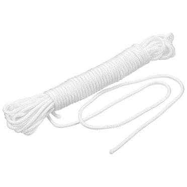 Unique Bargains Nylon Rope Solid Braided 1 Roll of 0.11 inch x 98.4 Foot White
