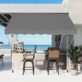 thumbnail image 2 of Outsunny Auvent Rétractable Manuel 10 X 5 Pi, Auvent Pare-Soleil pour Patio, Gris, 2 of 10