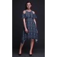 thumbnail image 4 of Bimba Robe Tunique à Épaules Dénudées pour Femme, Imprimée Damassée, Col Rond, Coupe Droite, Fête - Moyen, 4 of 6