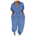thumbnail image 2 of Babysbule Pantalon pour Femmes Femmes Salopette Grande Taille Décontractée Ample Salopette Barboteuse Combinaison Bouffante Combinaison, 2 of 6