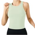 thumbnail image 2 of Ltctricy Women's Crop Tank Tops with Built in Bra Ribbed Knit Crew Neck Racerback Slim Sleeveless Workout Tops Athletic Yoga Shirts, 2 of 7