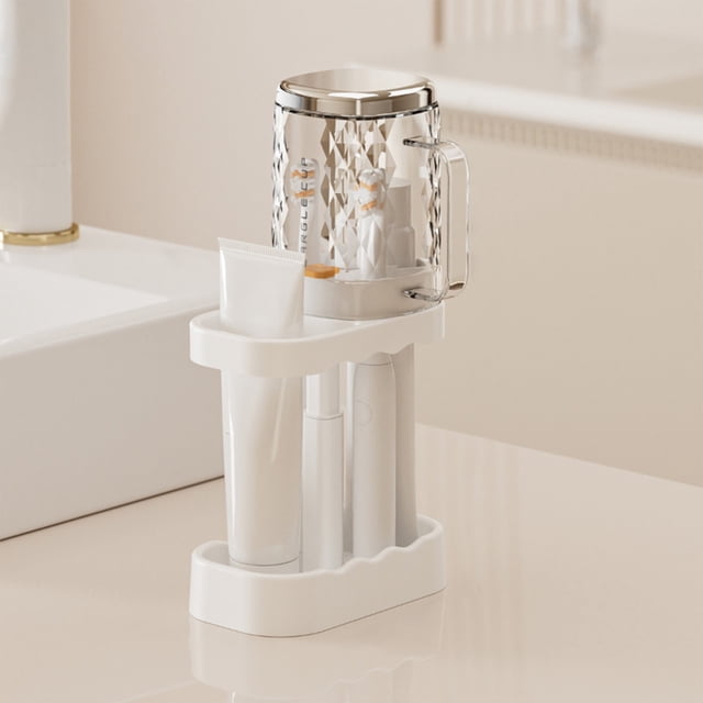 EGNMCR Closet Organizers and Storage, Organization and Storage, Storage Bins Bathroom Toothbrush Rack Couples Toothbrush Cup Rack Set Toothbrush Stand Space-Saving Toothbrush Rack Plastics cup rack