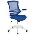 thumbnail image 1 of Mid-Back Blue Mesh Swivel Ergonomic Task Office Chair with White Frame and Flip-Up Arms, 1 of 9