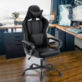thumbnail image 1 of Video Gaming Chair, PU Leather Racing Chair, Ergonomic Office Chairs High Back Gamer Chair Computer Desk Chairs Lumbar Support with Arms Swivel Chair  for Adults(Black), 1 of 7
